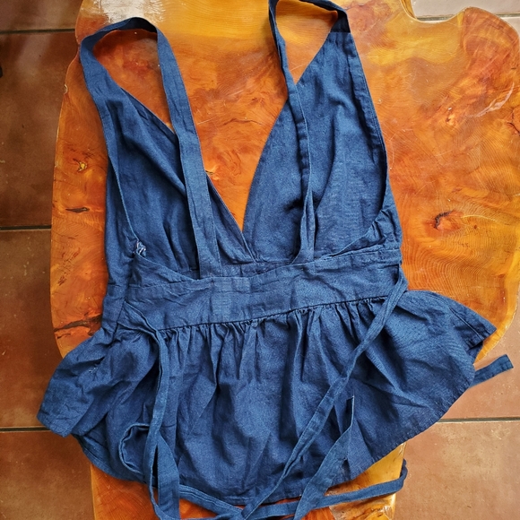 NWT Free People Low Cut Peplum Top - Picture 10 of 11